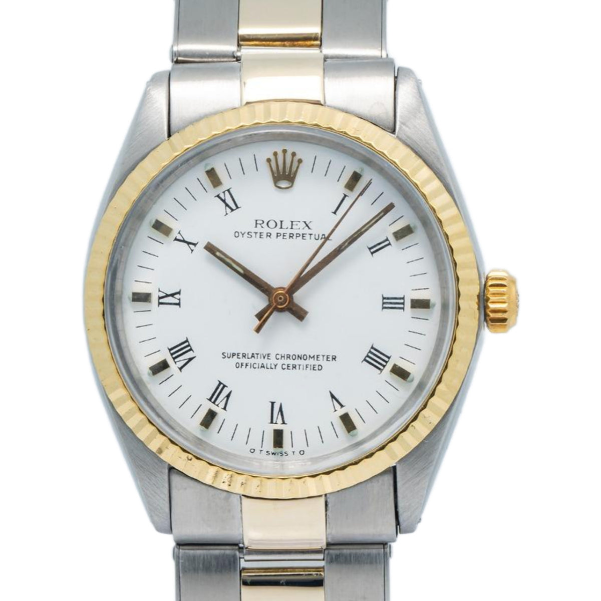 Rolex Oyster Perpetual 6564 Yellow Gold Two Tone Oyster Auto Unisex Watch 34mm