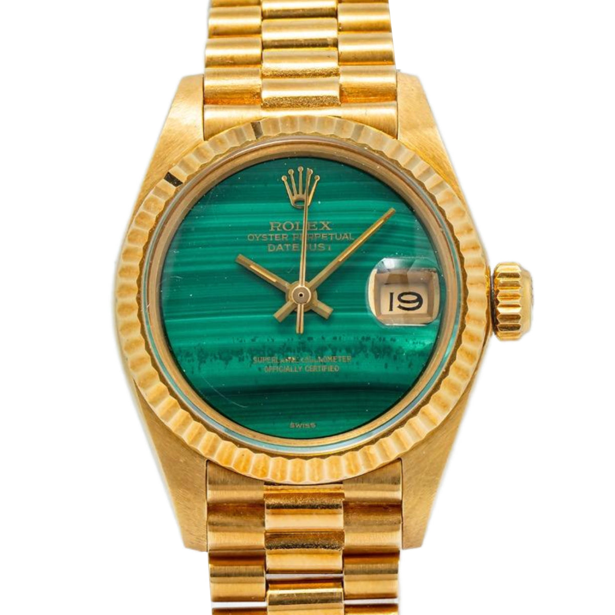 Rolex Datejust 6917 President Malachite Dial Unpolished 1983 Papers Ladies 26mm