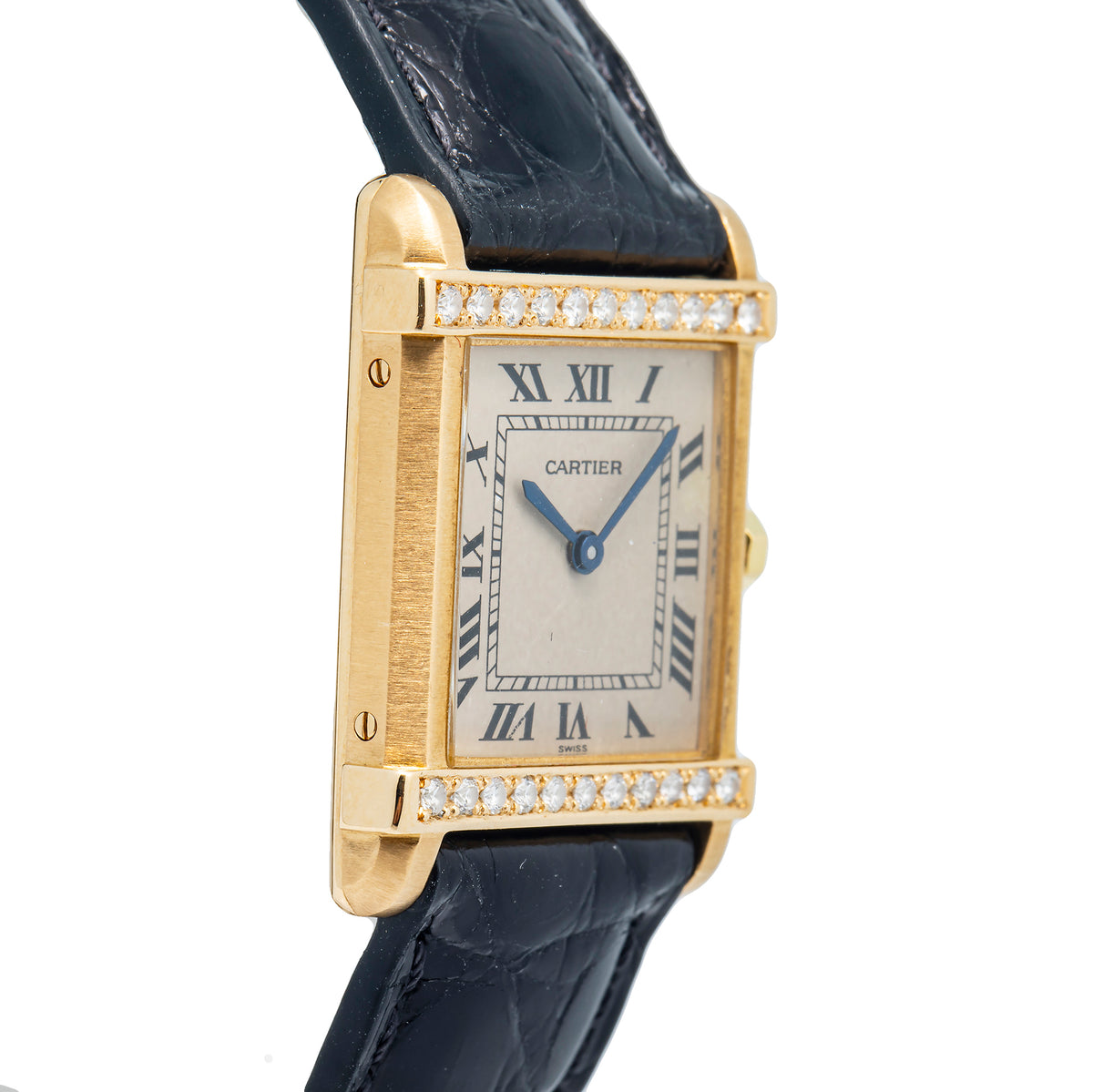 Cartier Tank Chinoise 8105 18K Yellow Gold Diamond Champagne Dial Quartz 23mm