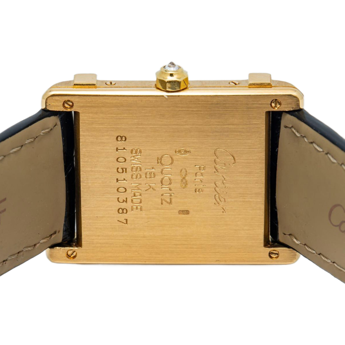 Cartier Tank Chinoise 8105 18K Yellow Gold Diamond Champagne Dial Quartz 23mm