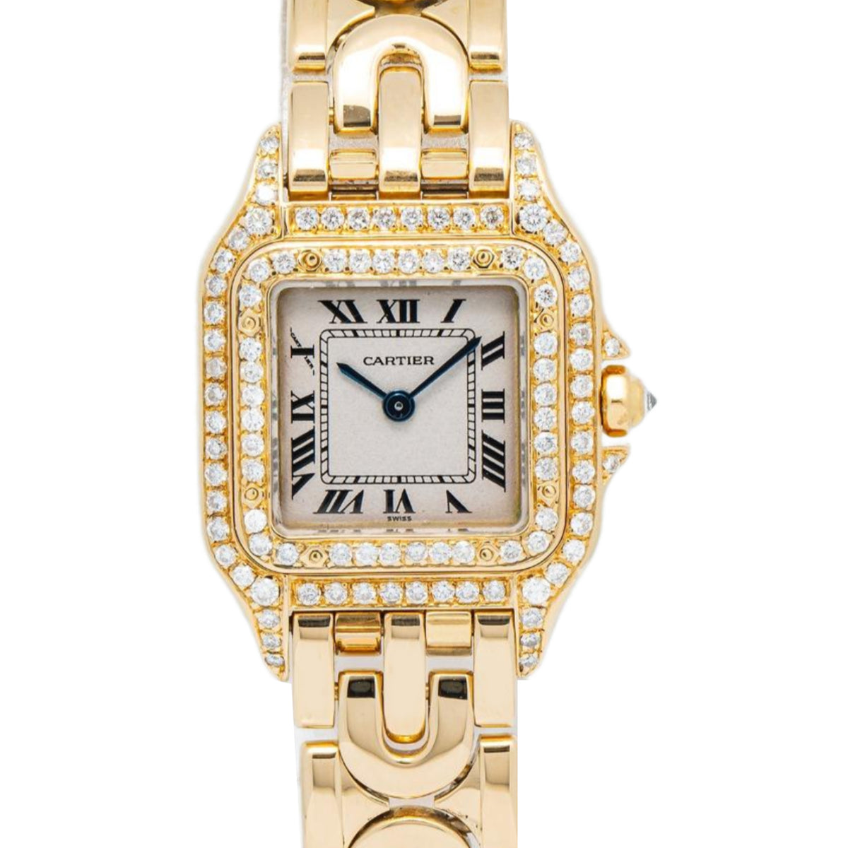 Cartier Panthere Deco 1070 W25022N3 18K YG Factory Diamond Quartz Ladies 22mm