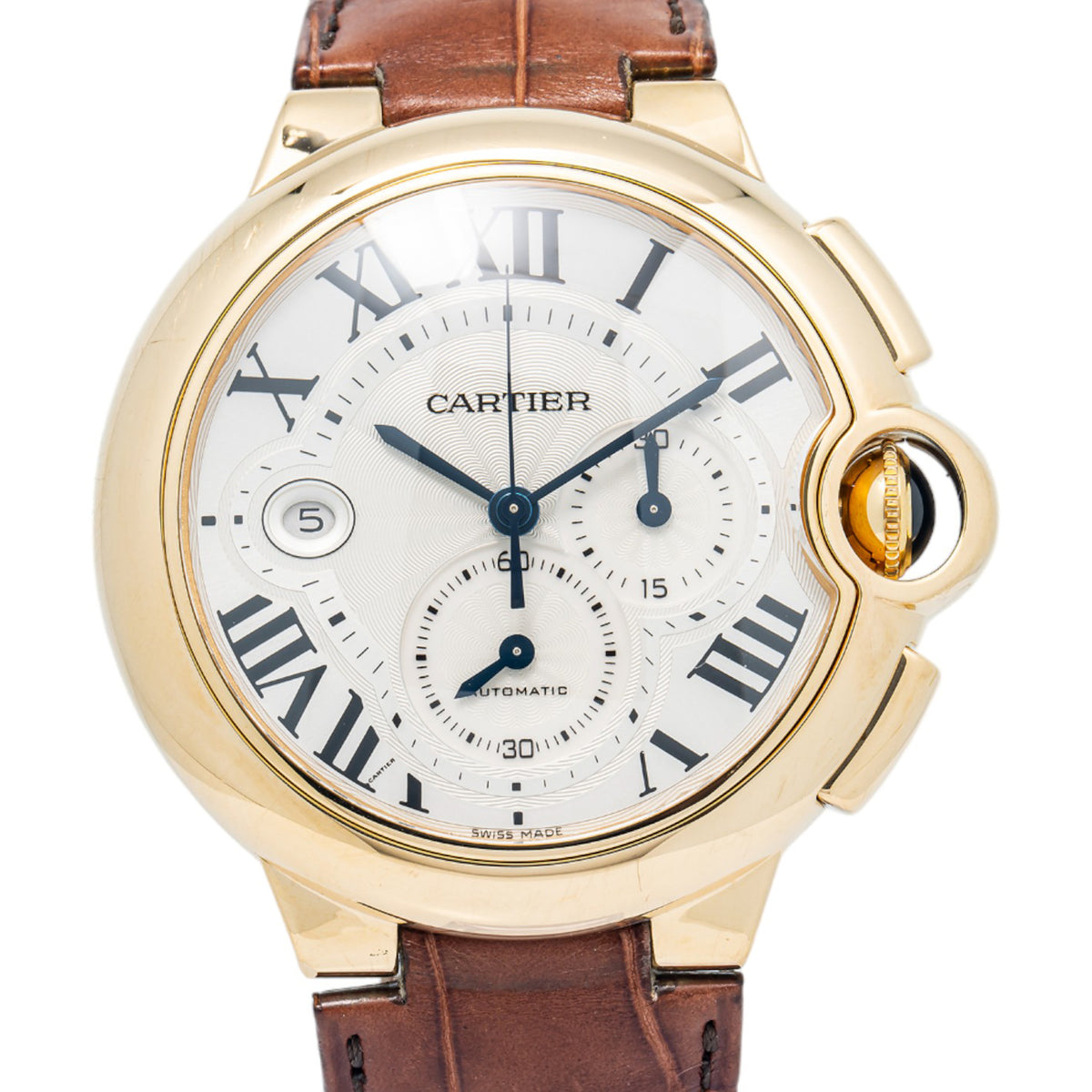 Cartier Ballon Bleu XL 3106 W6920007 Chronograph 18k YG Automatic Men Watch 44mm