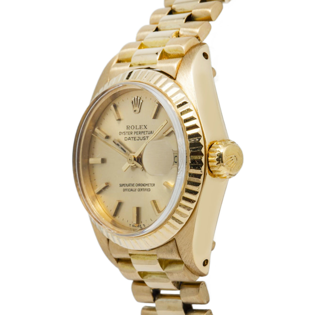 Rolex DateJust 6917 President 18K Yellow Gold Champagne dial Auto Ladies 26mm