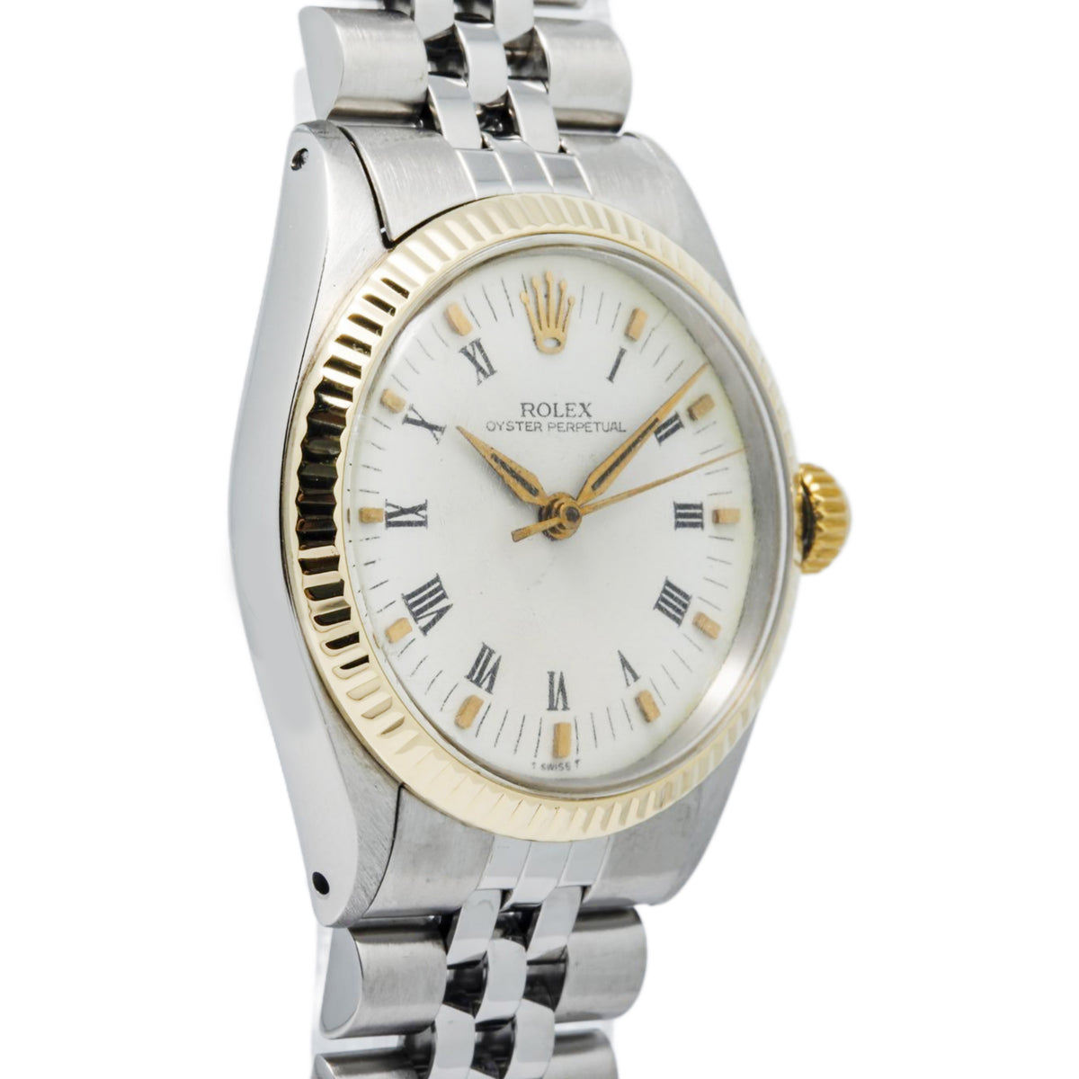 Rolex Oyster Perpetual 6548 Two Tone Jubilee White Dial Auto Midsize Watch 31mm