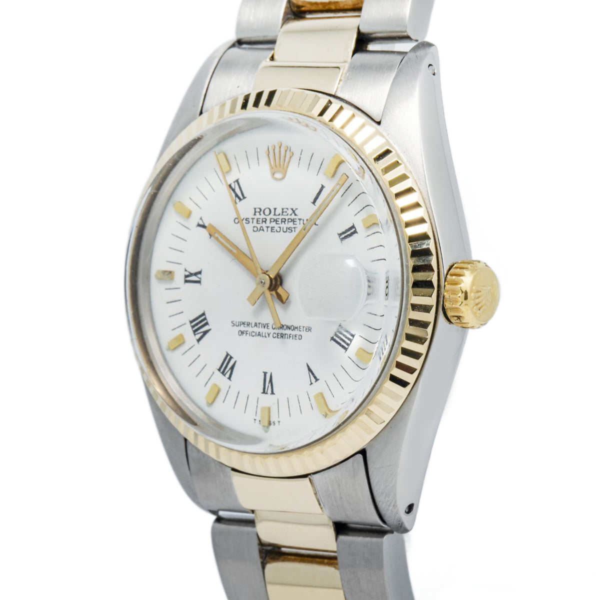 Rolex DateJust 16000 Oyster 18K Two Tone White Dial Automatic Men's Watch 36mm