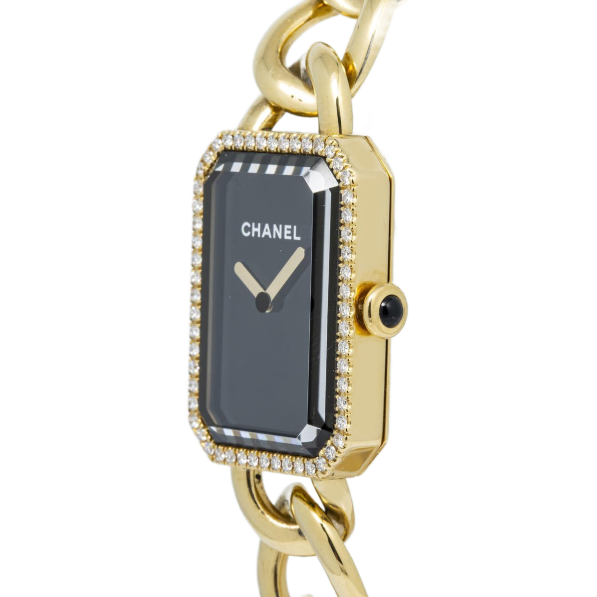 Chanel Premiere H3259 2020 B/P 18K YG Black Dial Factory Diamond Ladies 20x28mm