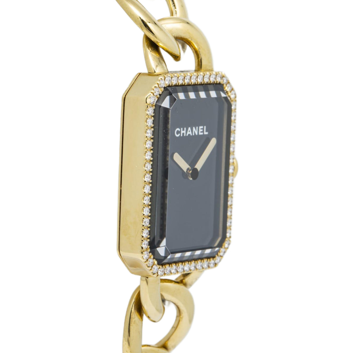 Chanel Premiere H3259 2020 B/P 18K YG Black Dial Factory Diamond Ladies 20x28mm