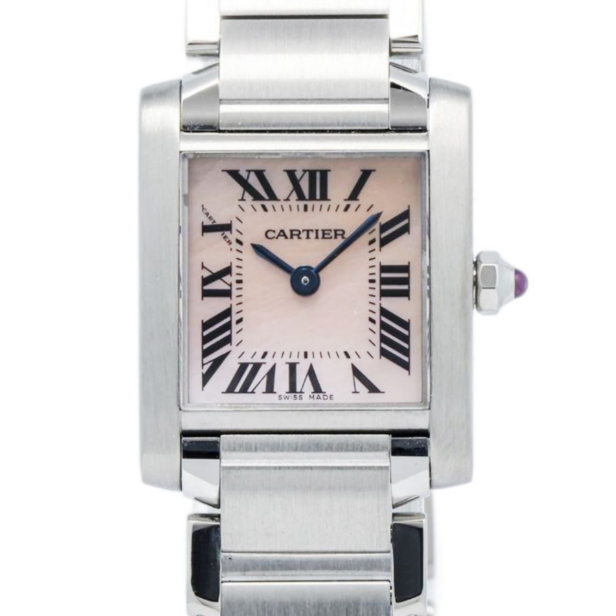 Cartier Tank Francaise 2384 W51028Q3 Stainless MOP Dial Quartz Ladies 20x25mm