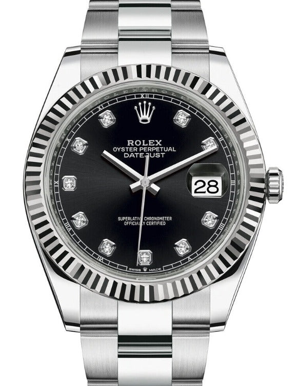 Rolex Datejust 126334 2018 Box & Paper Oyster Black Diamond Dial Auto Mens 41mm