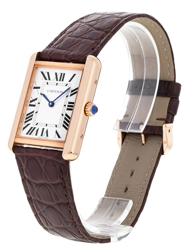 Cartier Tank Solo 3167 W5200025 18k Rose Gold Quartz Unisex Watch 27x34mm