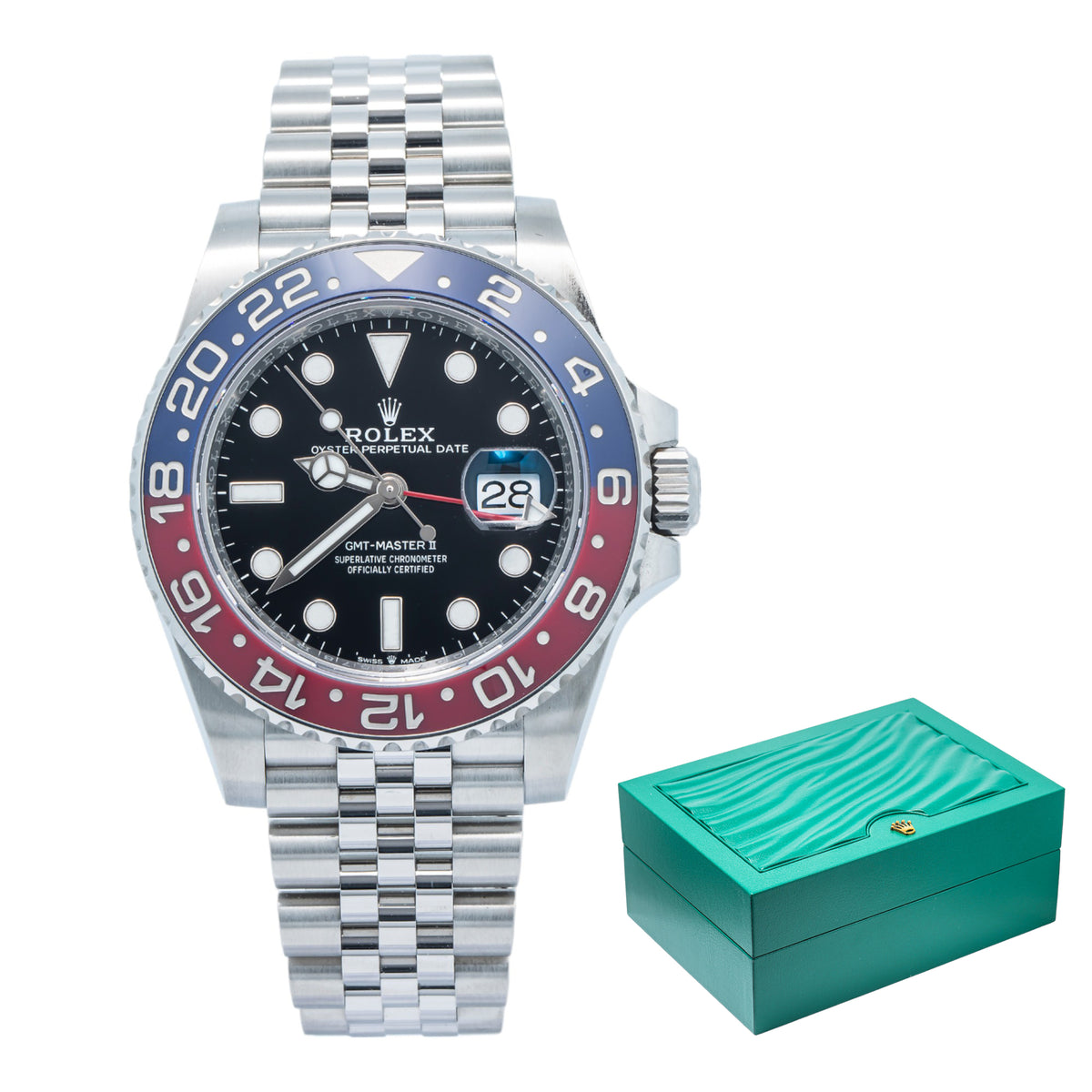 Rolex GMT-Master II 126710BLRO 2023 Complete NEW Jubilee SS Men's Watch 40mm