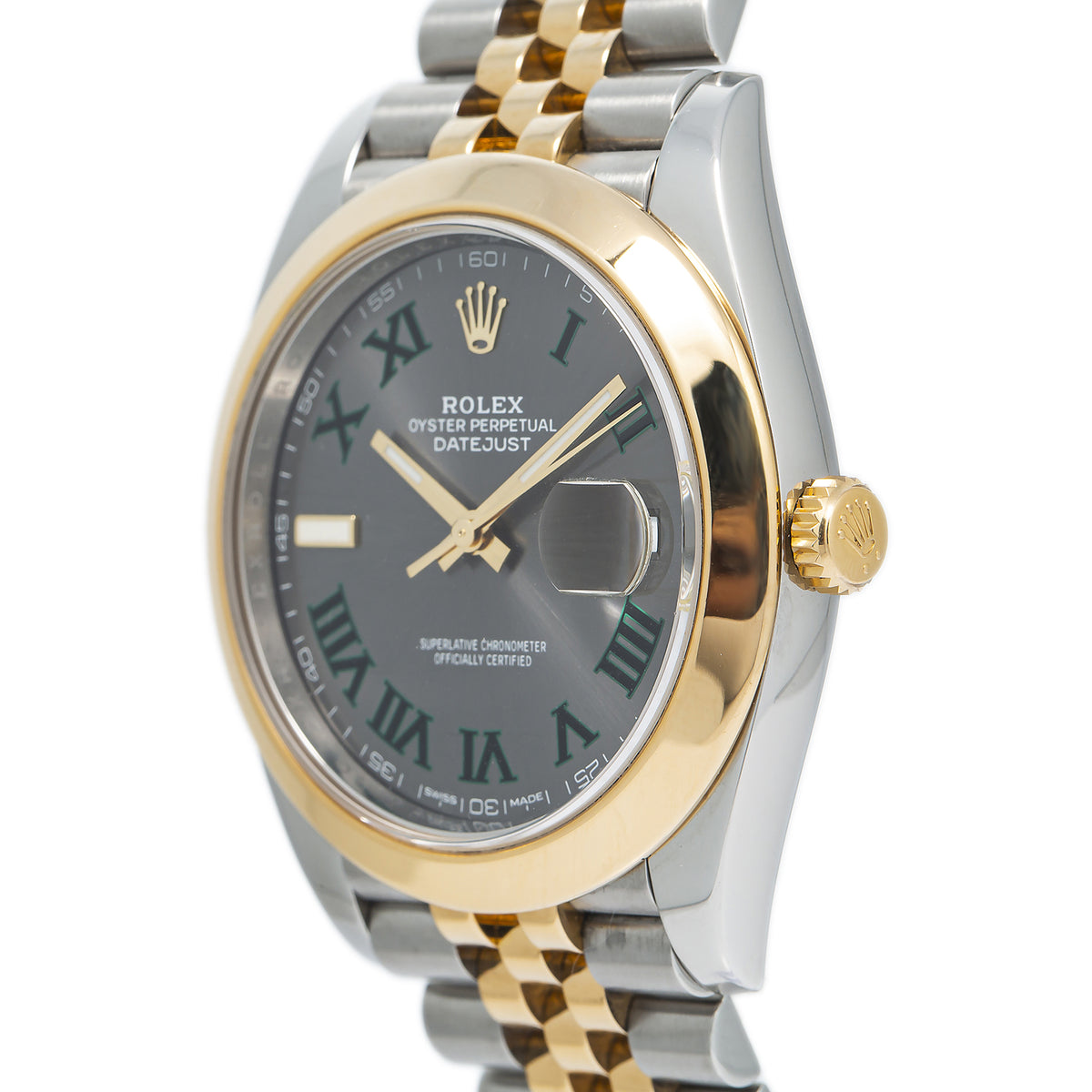 Rolex DateJust 126303 18k Yellow Gold Jubilee Wimbledon Dial Watch 41mm