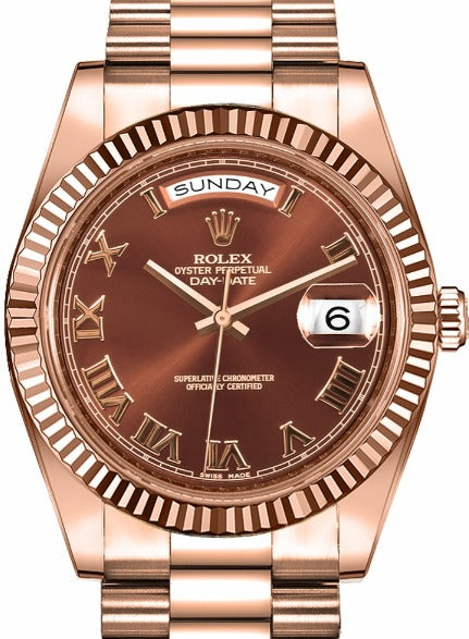 Rolex Day-Date 218235 18K Everose Gold President Chocolate Dial Auto Men's 41mm