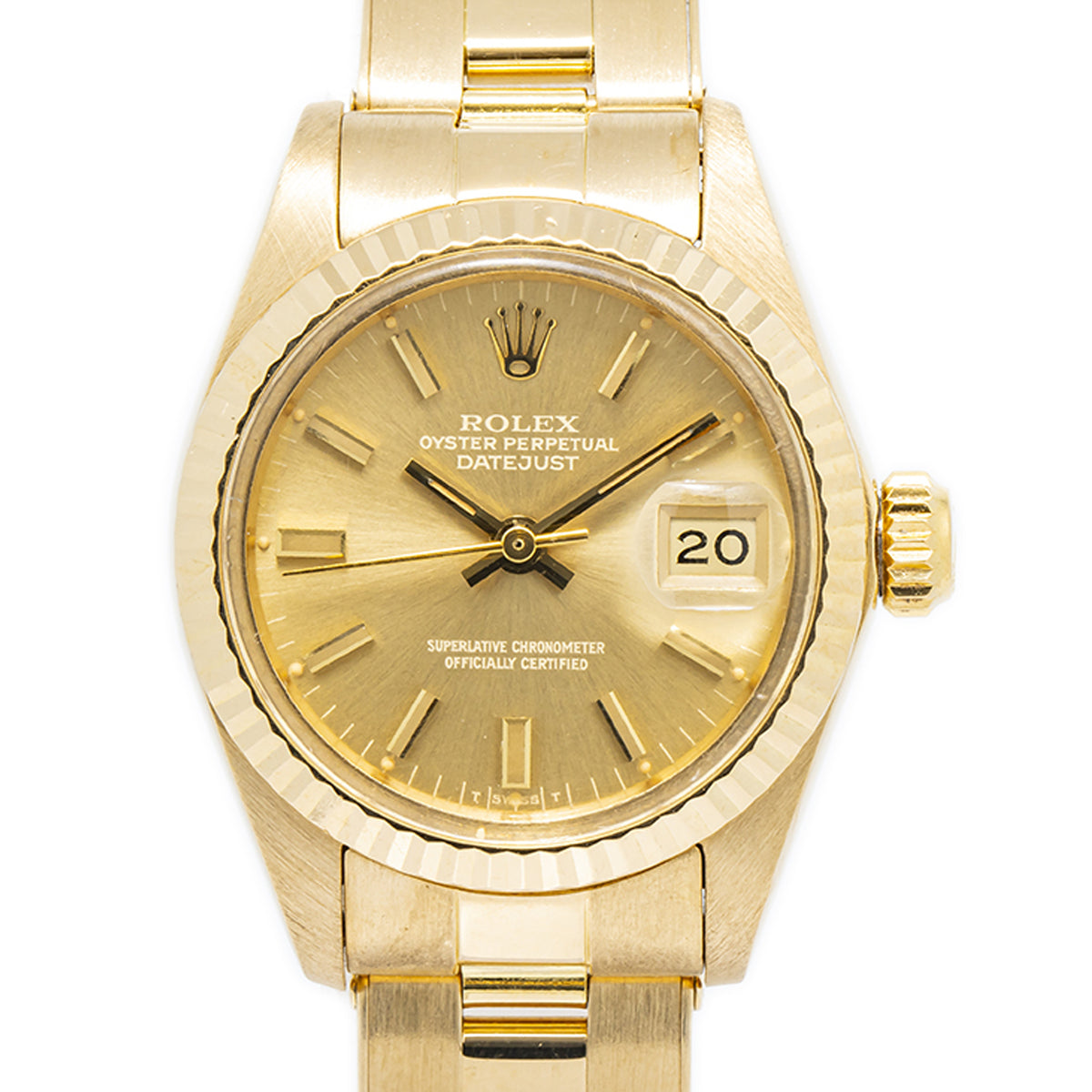 Rolex Datejust 6917 18k Yellow Gold Oyster Champagne Dial Auto Ladies Watch 26mm