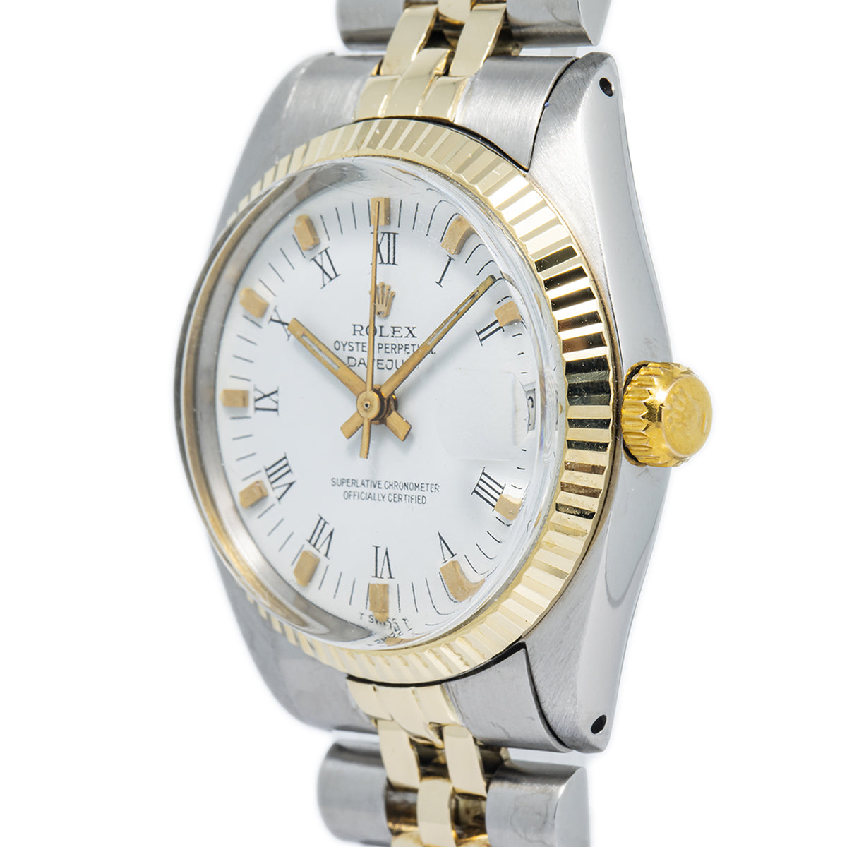 Rolex DateJust 68273 18K Two Tone Jubilee White Dial Auto Midsize Watch 31mm