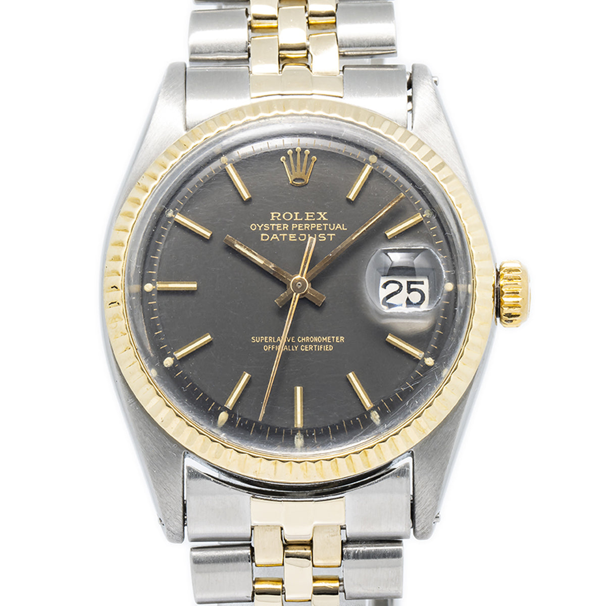 Rolex Datejust 1601 18K YG Two Tone Jubilee Tropical Matte Dial Auto Unisex 36mm