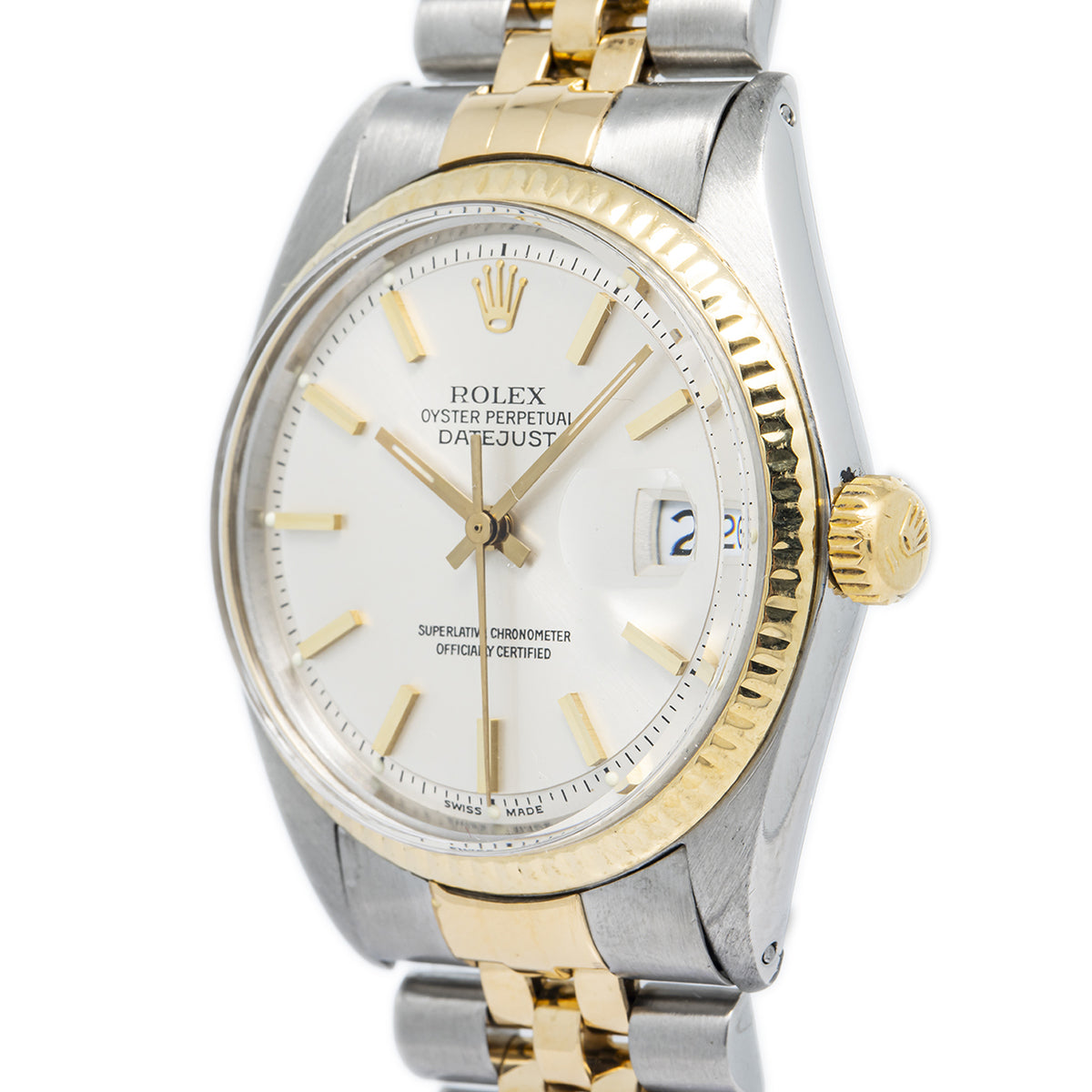 Rolex Datejust 1601 18K YG Two Tone Jubilee Silver Dial Auto Unisex Watch 36mm