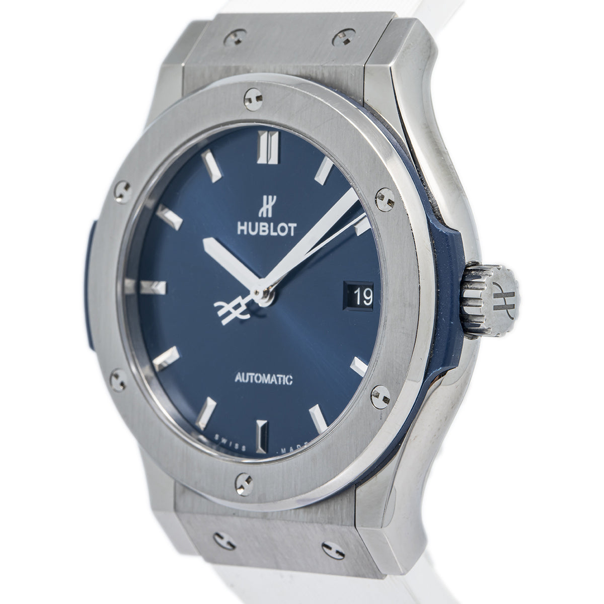 Hublot Classic Fusion 542.NX.7170.LR SS & Titanium Blue Dial Auto Men Watch 42mm