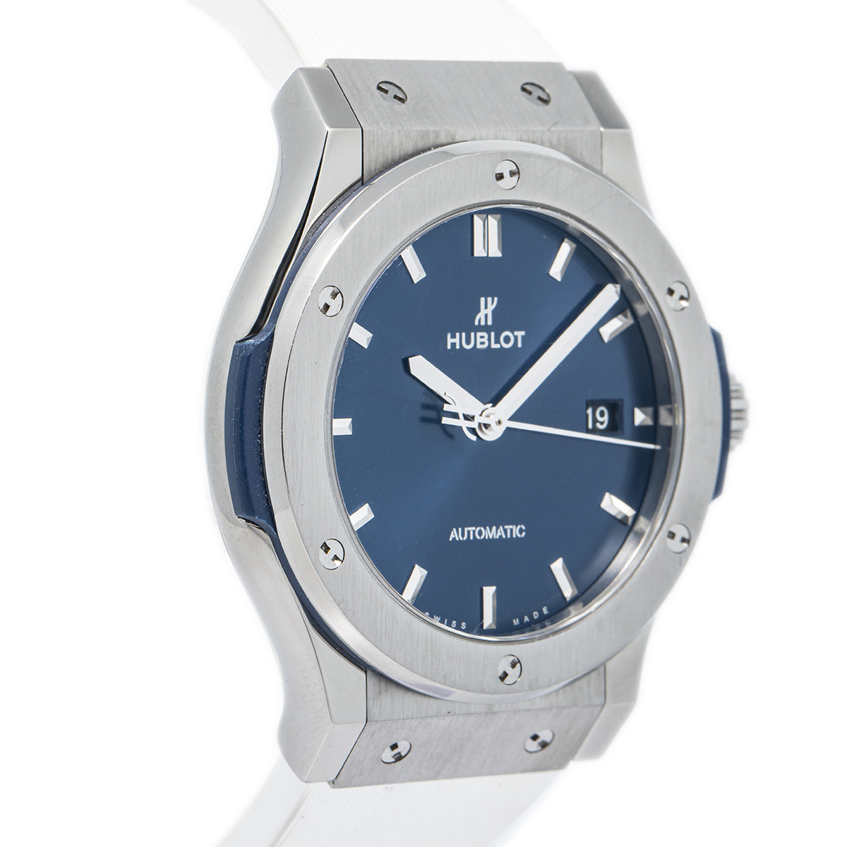 Hublot Classic Fusion 542.NX.7170.LR SS & Titanium Blue Dial Auto Men Watch 42mm