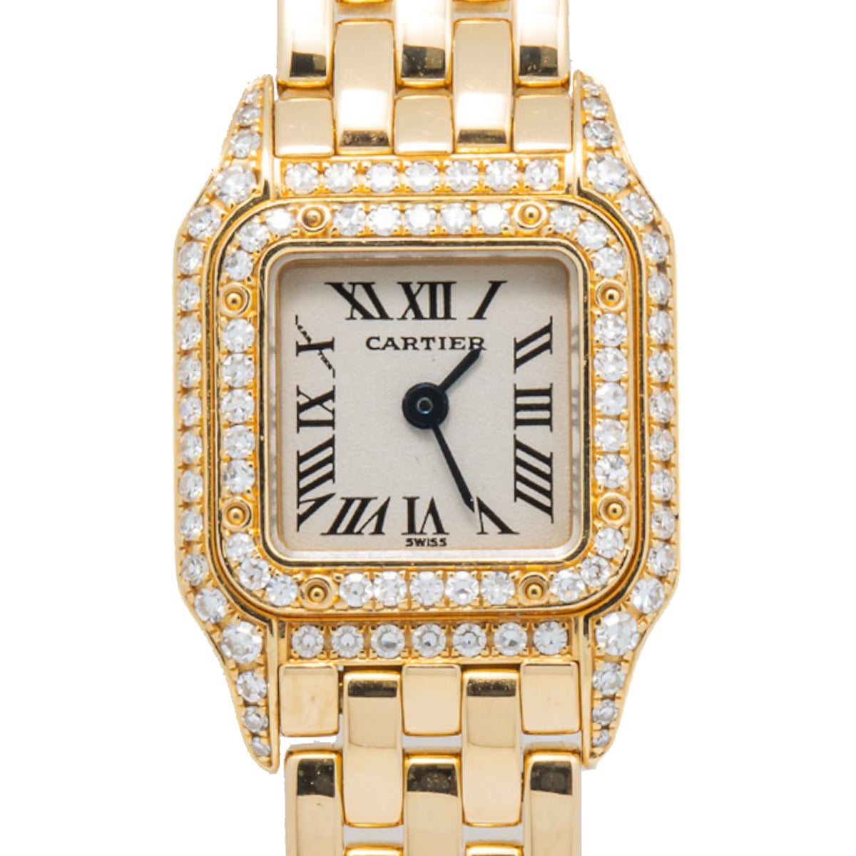 Cartier Panthere Mini 2360 WF3141B9 18k YG Factory Diamond Ladies Watch 17mm