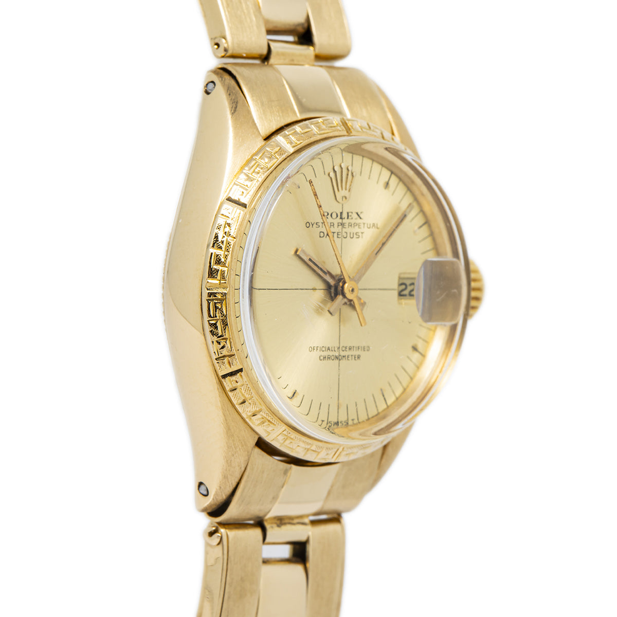 Rolex Datejust 6531 18K Yellow Gold Oyster Zephyr Dial Auto Ladies Watch 25mm