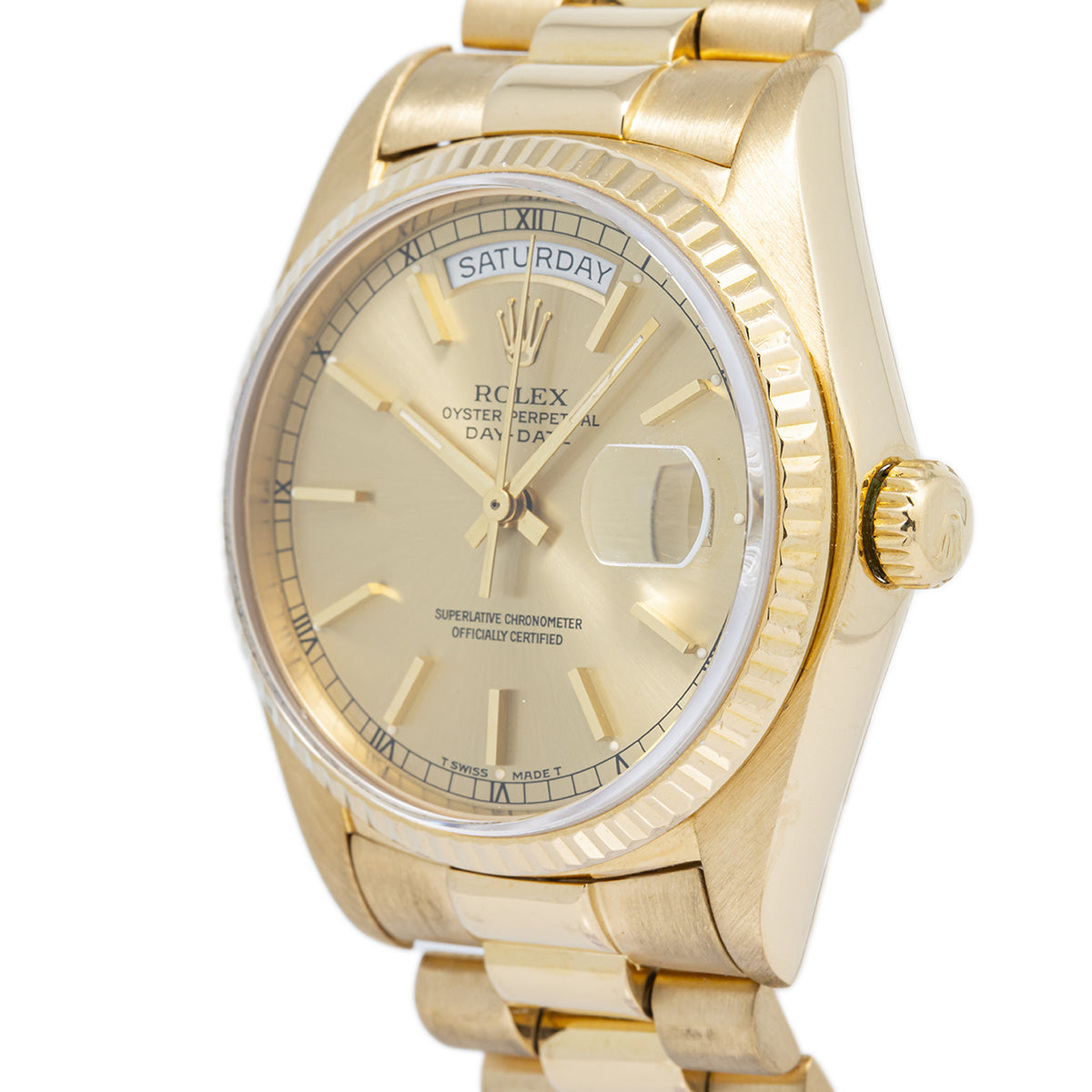 Rolex Day-Date 18038 18k YG President Champagne Dial Automatic Unisex Watch 36mm