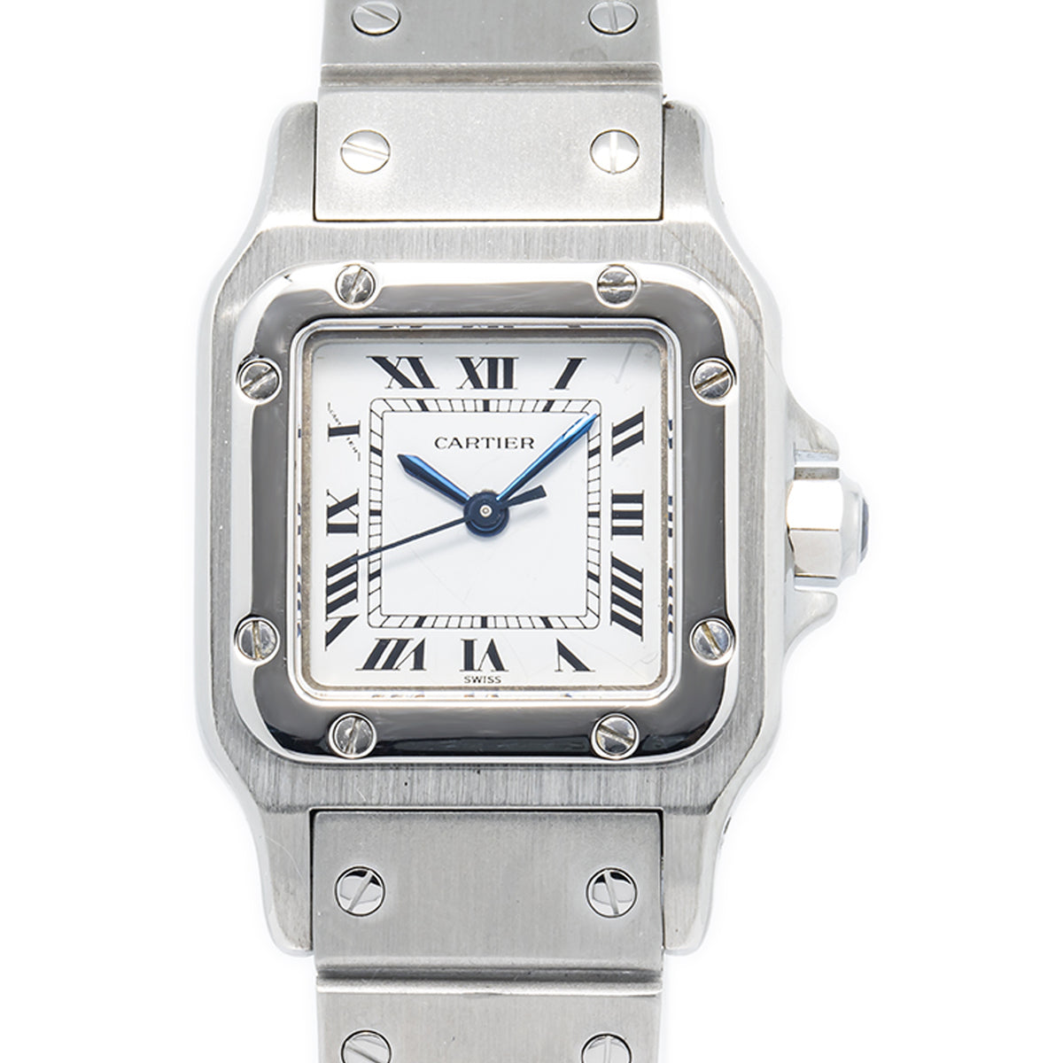 Cartier Santos Carree 0901 Stainless White Dial Automatic Ladies Watch 24mm