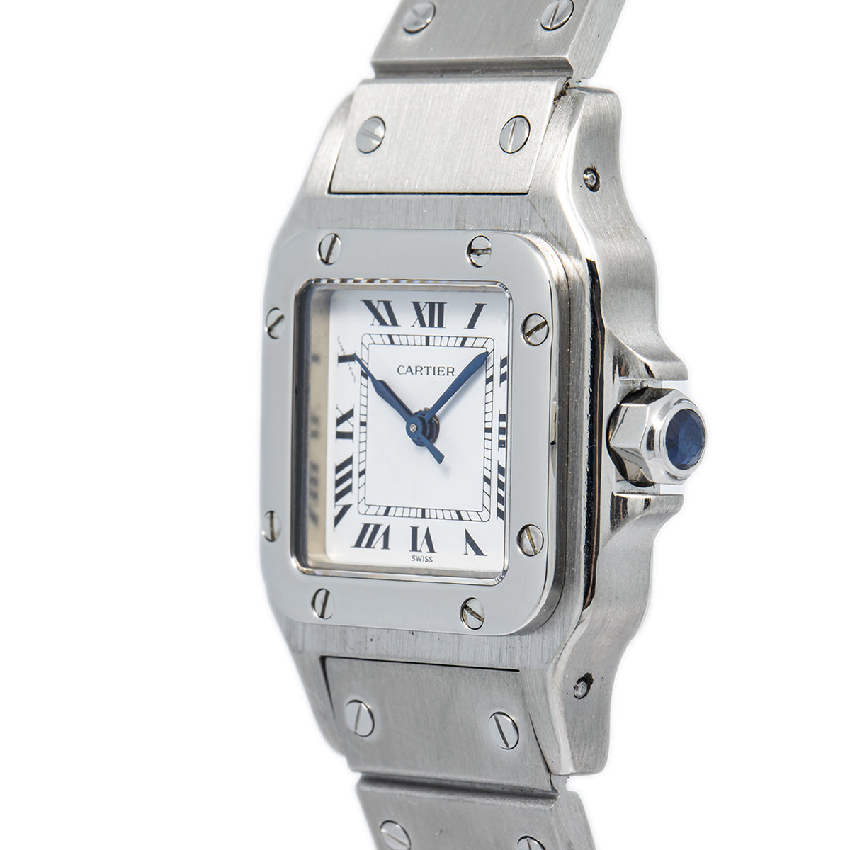 Cartier Santos Carree 0901 Stainless White Dial Automatic Ladies Watch 24mm