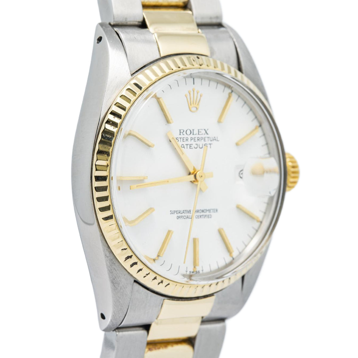 Rolex DateJust 16013 Oyster 18k YG Two Tone Matte White Dial Auto Unisex 36mm