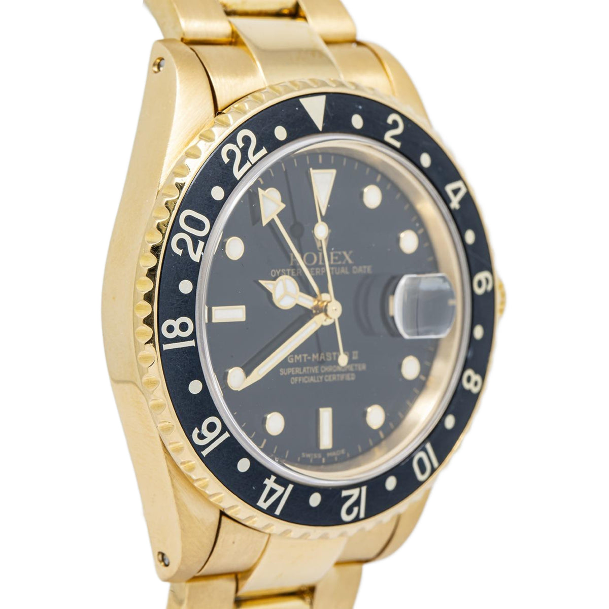 Rolex GMT-Master II 16718 Oyster 18K Yellow Gold Black Dial Auto Men Watch 40mm