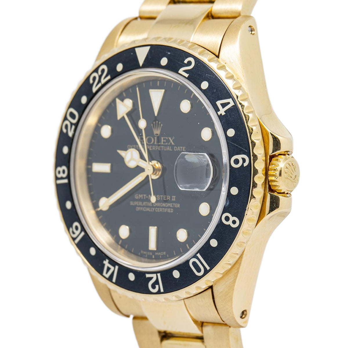 Rolex GMT-Master II 16718 Oyster 18K Yellow Gold Black Dial Auto Men Watch 40mm