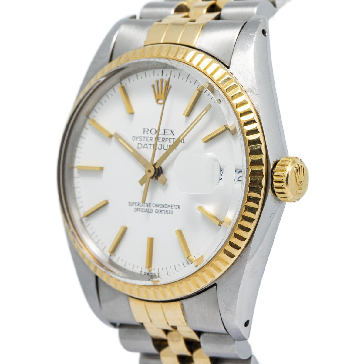 Rolex Datejust 16013 Two Tone Jubilee White Matte Dial Men's Watch 36mm