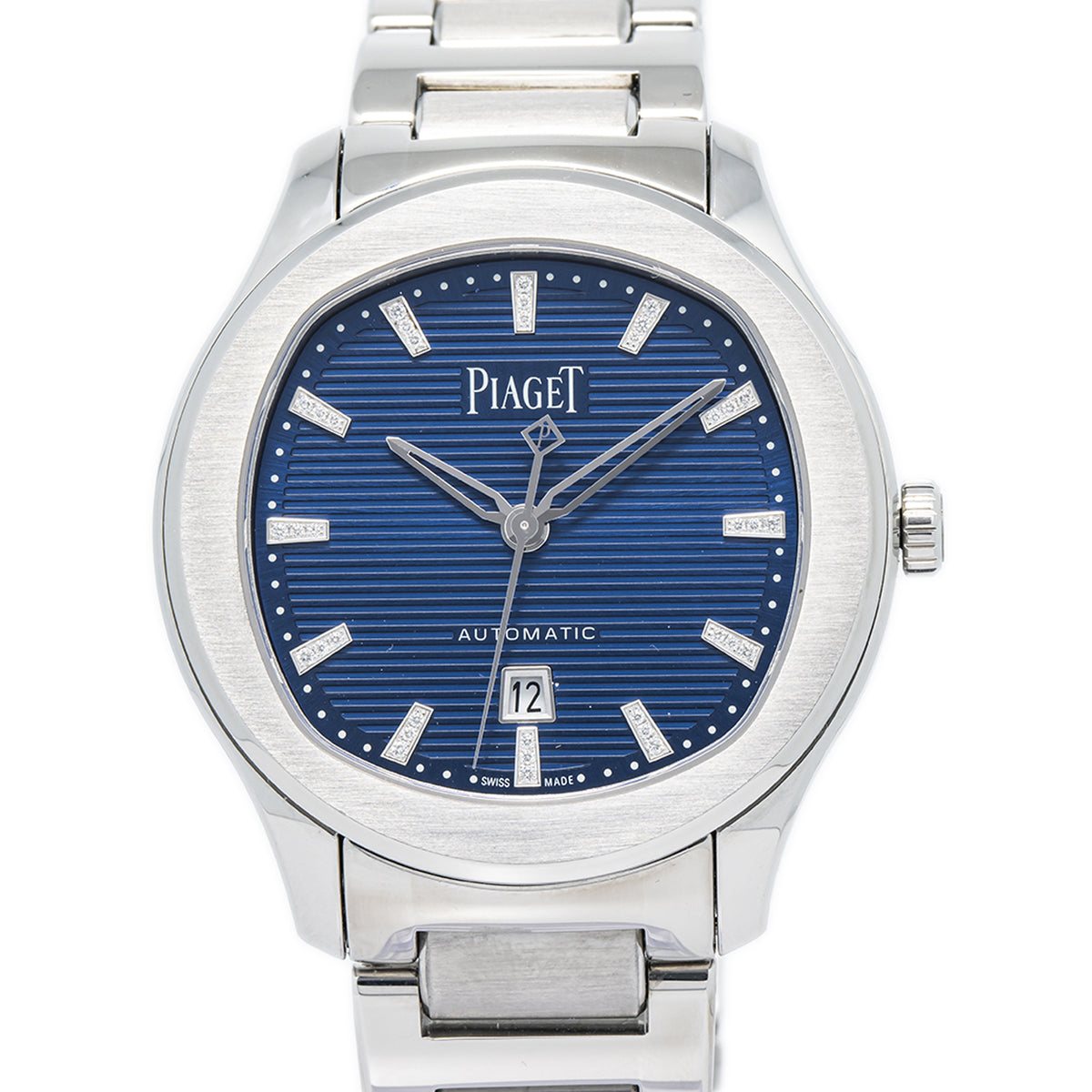 Piaget Polo Date GOA46018 2022 W/ B&P Stainless Steel Blue Diamond Dial 36mm