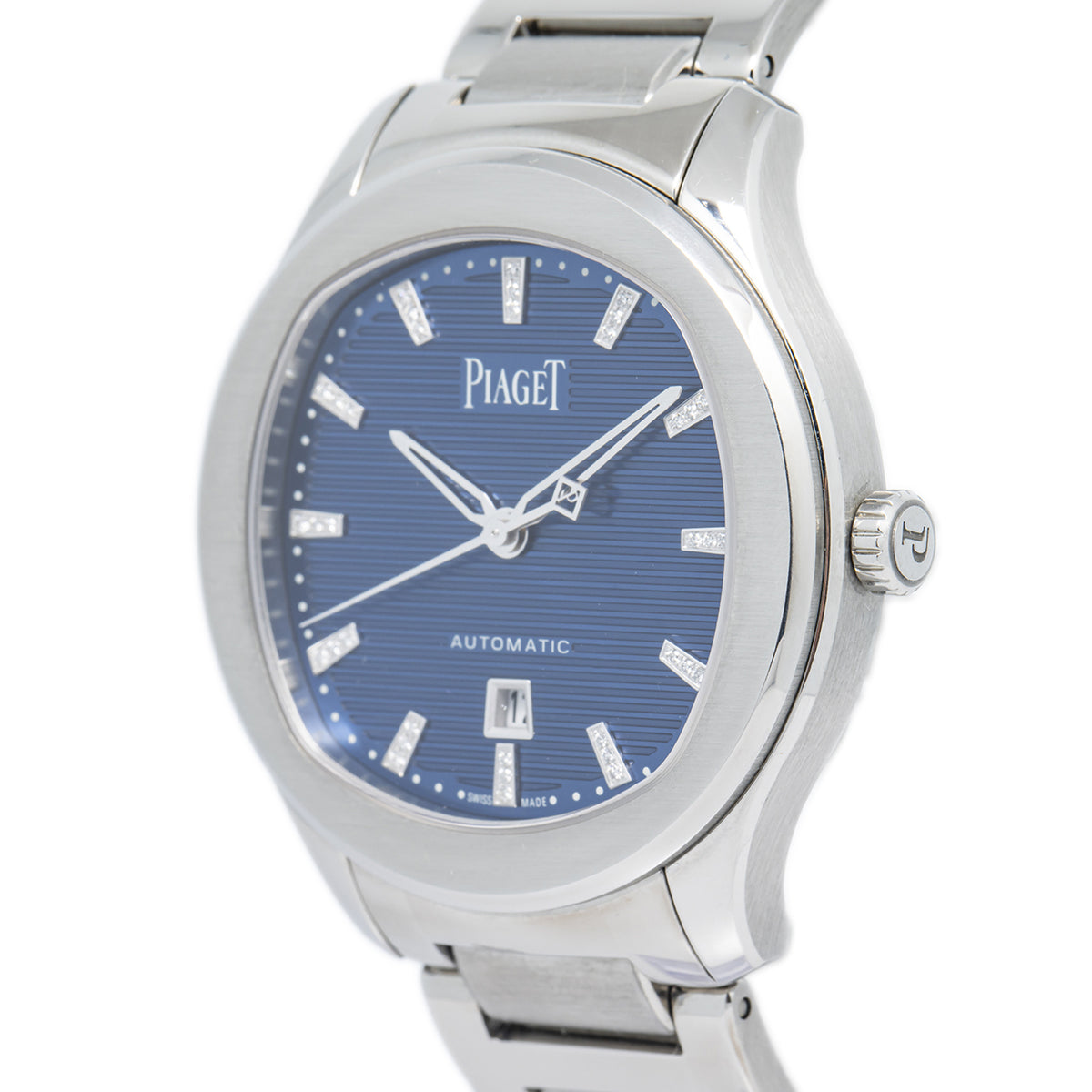 Piaget Polo Date GOA46018 2022 W/ B&P Stainless Steel Blue Diamond Dial 36mm