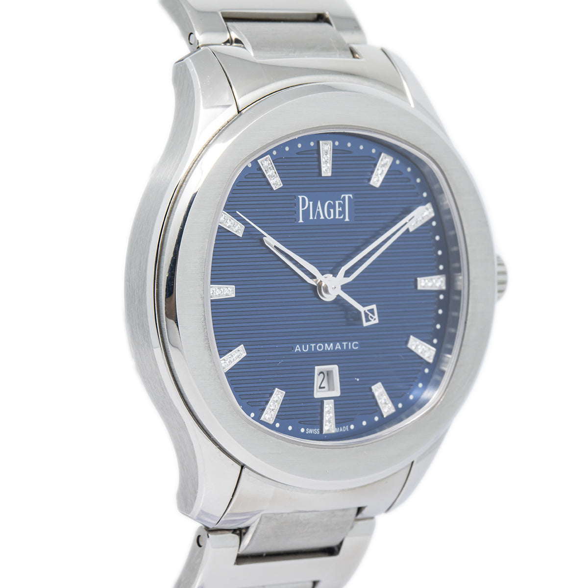 Piaget Polo Date GOA46018 2022 W/ B&P Stainless Steel Blue Diamond Dial 36mm