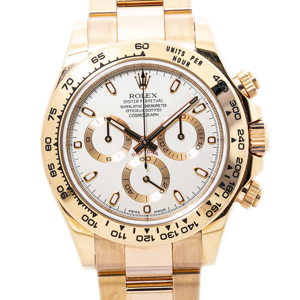 Rolex Daytona 116505 2018 Box & Card 18K Rose Gold Ivory Dial  Auto Men's 40mm