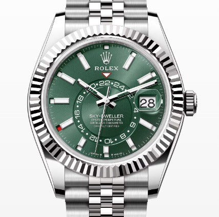Rolex Sky-Dweller 336934 NEW 2023 B/P SS Jubilee Green Dial Men's Watch 42mm