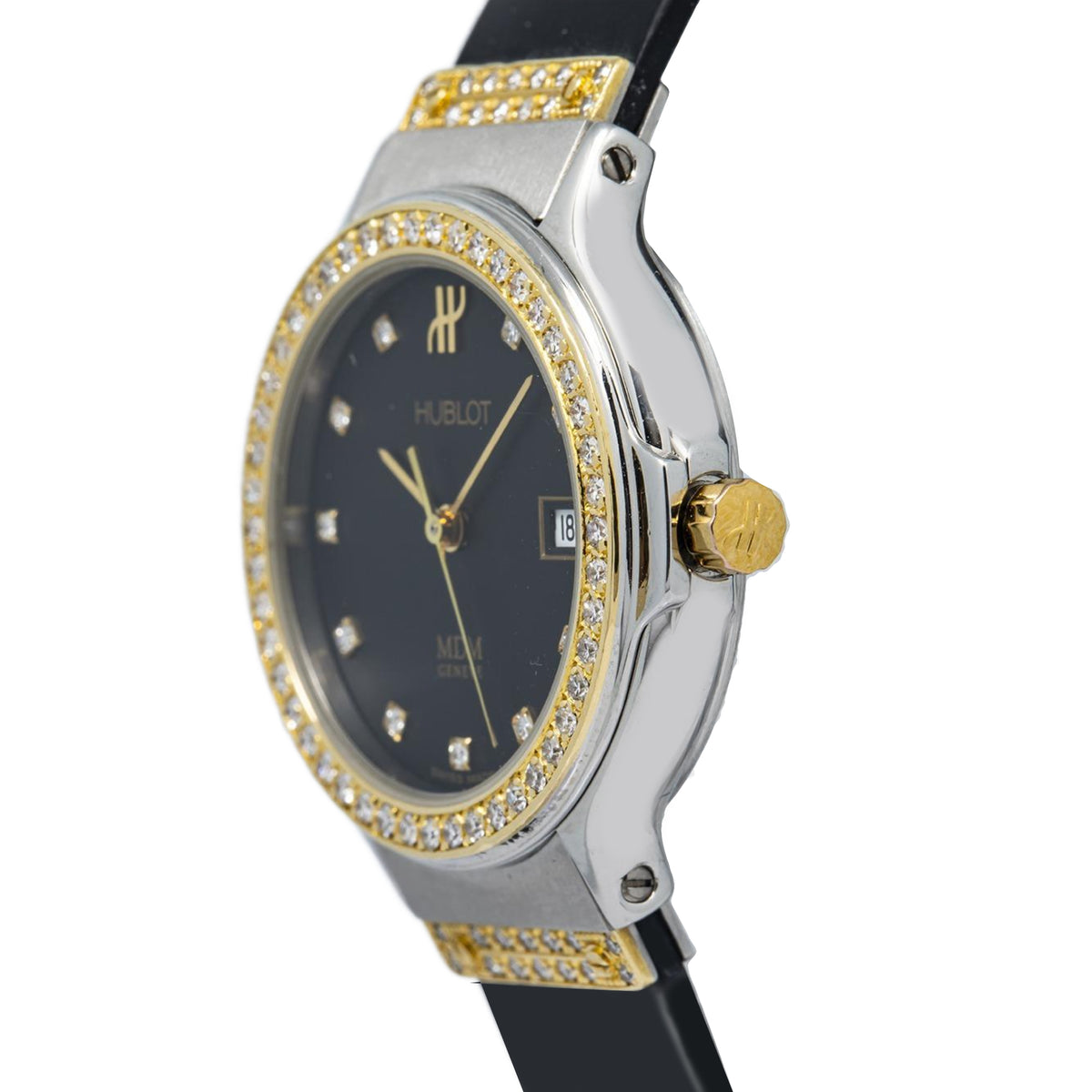 Hublot MDM Geneve 1391L.2.054 18K YG Two Tone Factory Diamond Ladies Watch 28mm