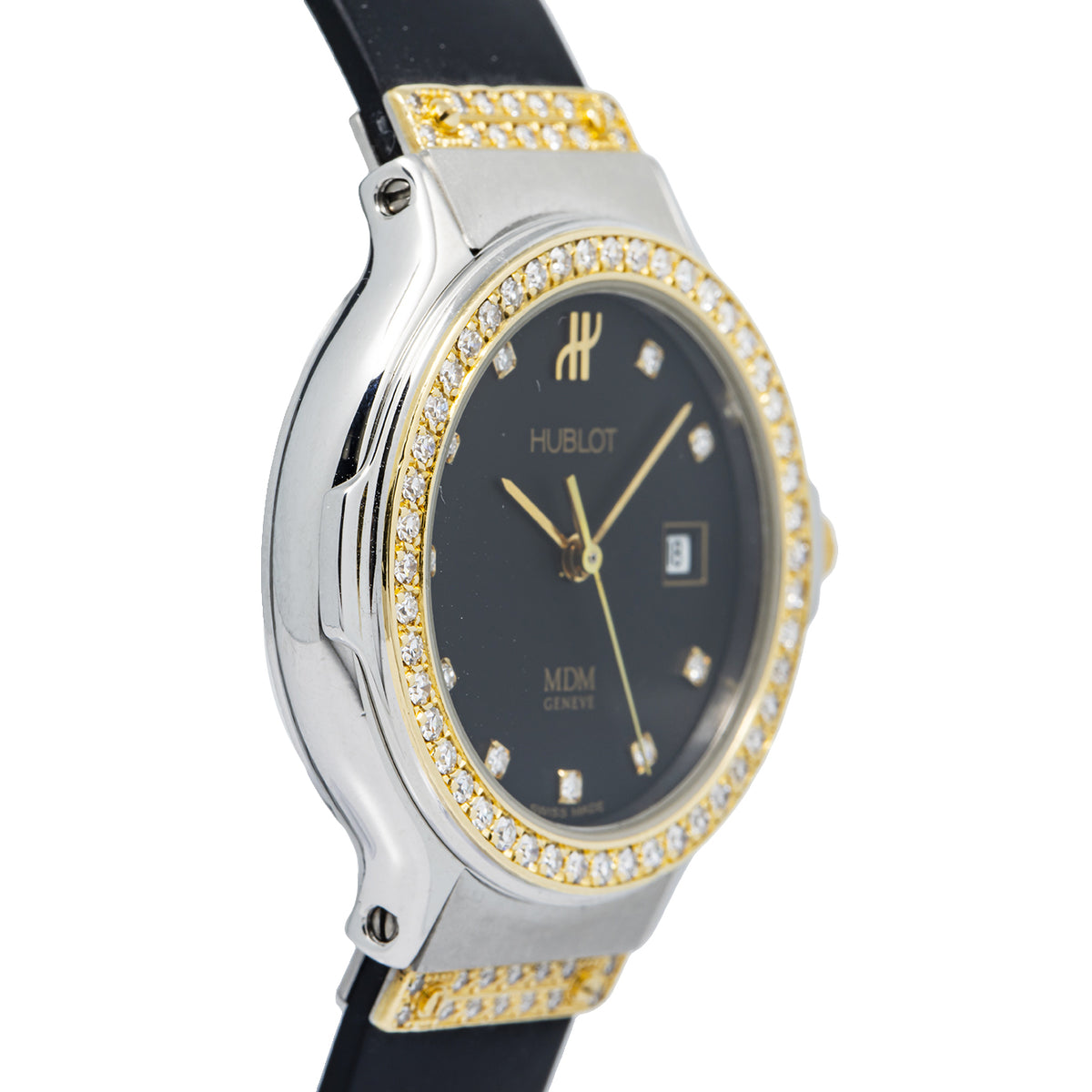 Hublot MDM Geneve 1391L.2.054 18K YG Two Tone Factory Diamond Ladies Watch 28mm