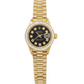 Rolex DateJust 69178 18k YG President Diamond Bezel & Dial Auto Lady Watch 26mm