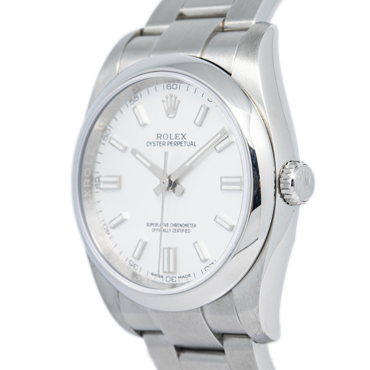 Rolex Oyster Perpetual 116000 2020 Box/Card Stainless White Dial Unisex 36mm