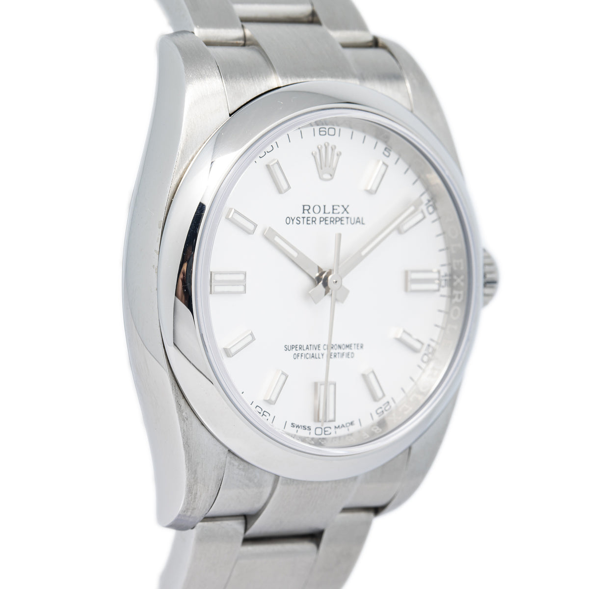 Rolex Oyster Perpetual 116000 2020 Box/Card Stainless White Dial Unisex 36mm