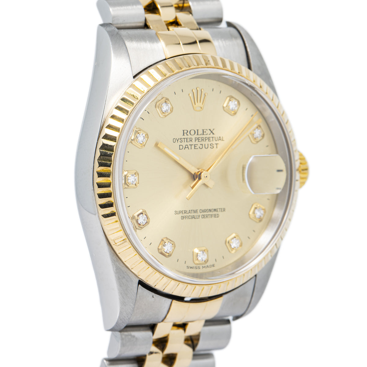 Rolex Datejust 16233 2000 B/P 18k YG TwoTone Jubilee Factory Diamond Unisex 36mm