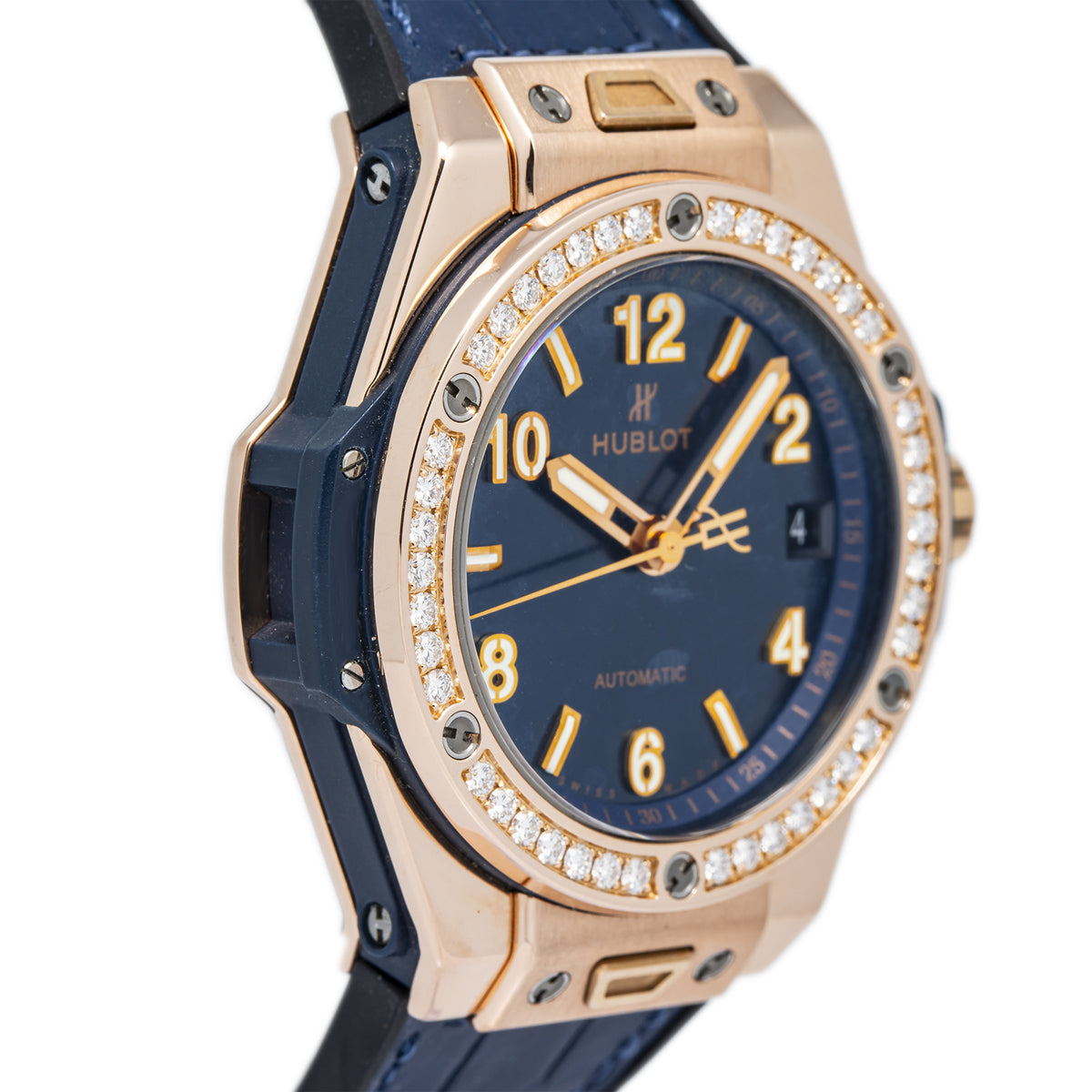 Hublot Big Bang OneClick 465.OX.7180.LR.1204 Rose Factory Diamond Blue Dial 39mm