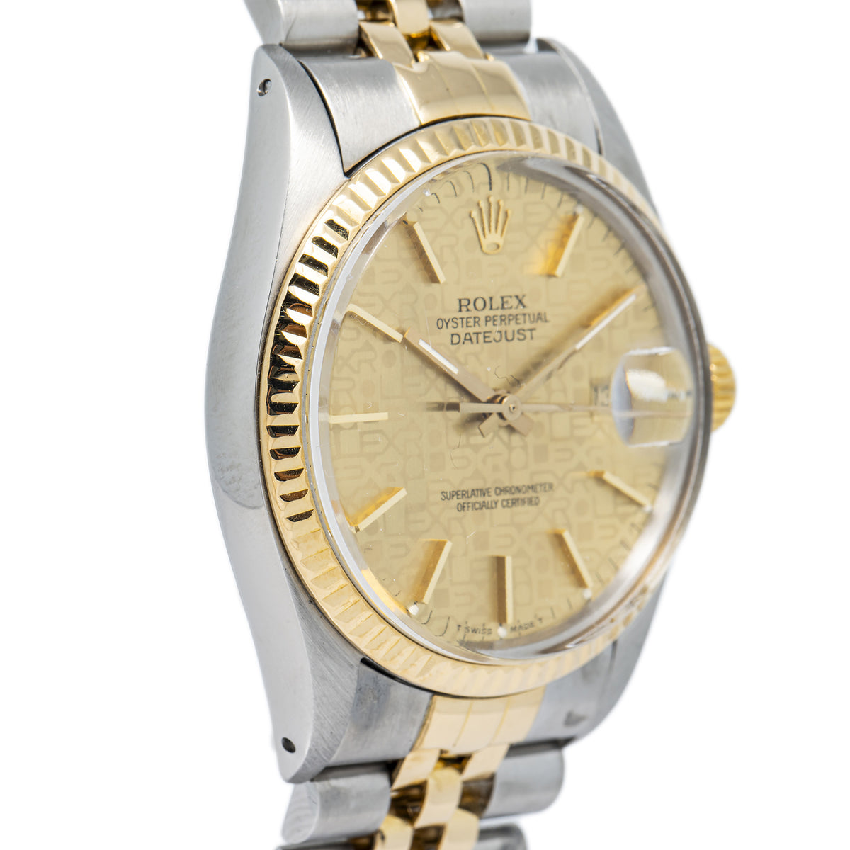 Rolex DateJust 16013 18k YG Two Tone Jubilee Anniversary Dial Auto Unisex 36mm