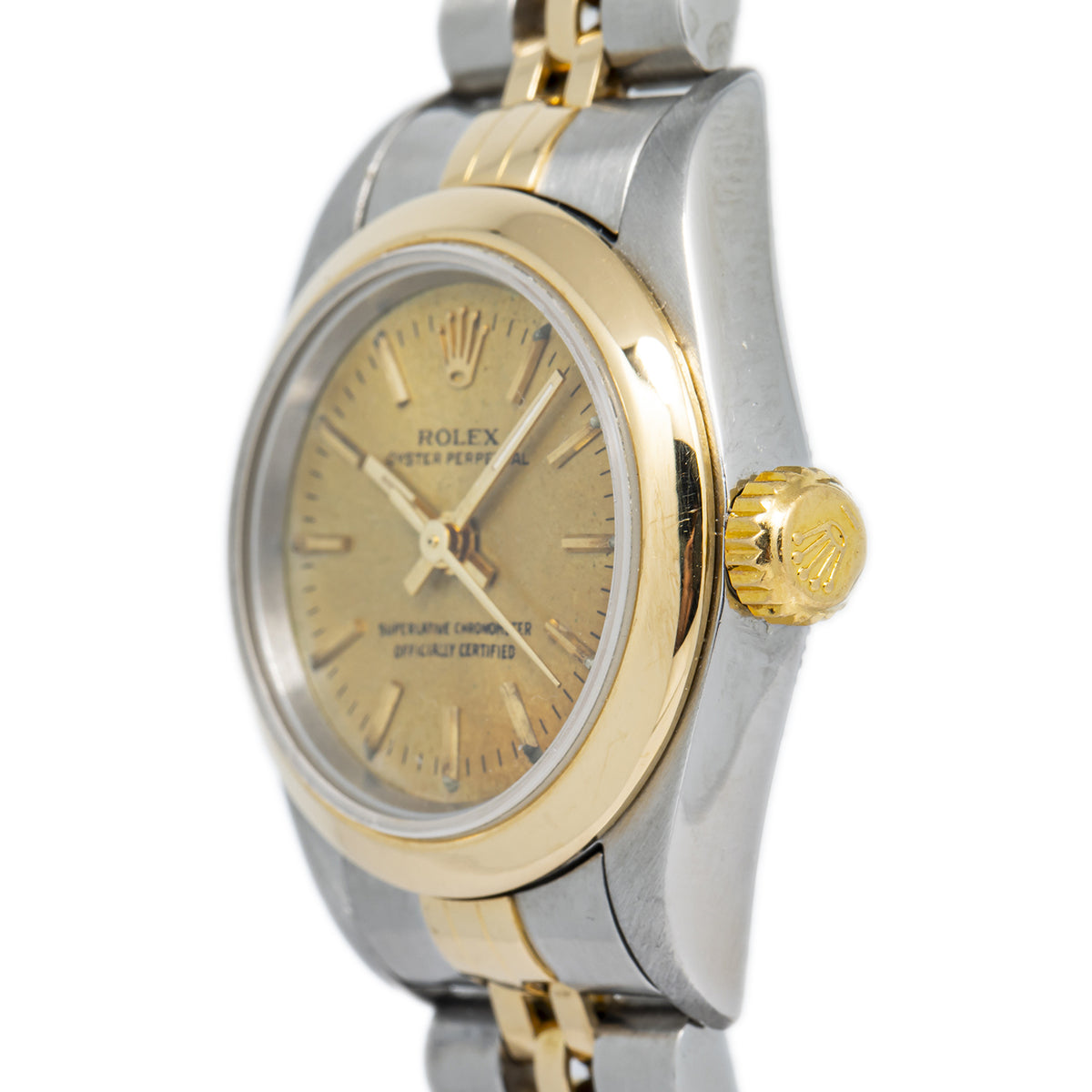 Rolex Oyster Perpetual 67183 Jubilee 18K TwoTone Champagne Dial Auto Ladies 24mm