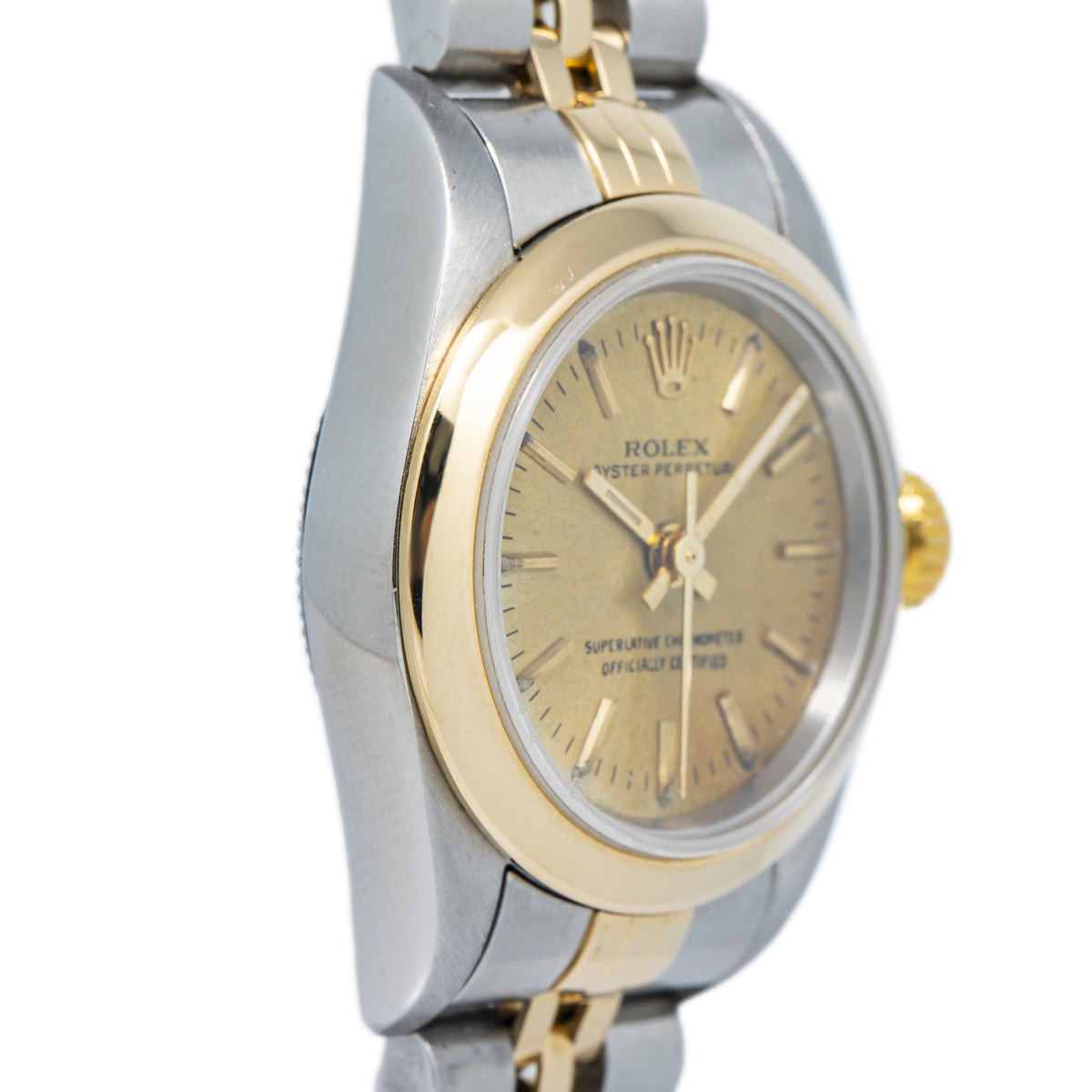 Rolex Oyster Perpetual 67183 Jubilee 18K TwoTone Champagne Dial Auto Ladies 24mm