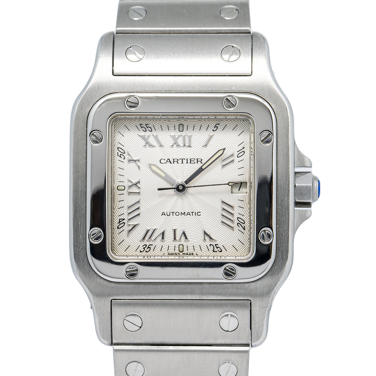 Cartier Santos Galbee 2319 W20040D6 Silver Dial Hidden Clasp Auto Unisex 29mm