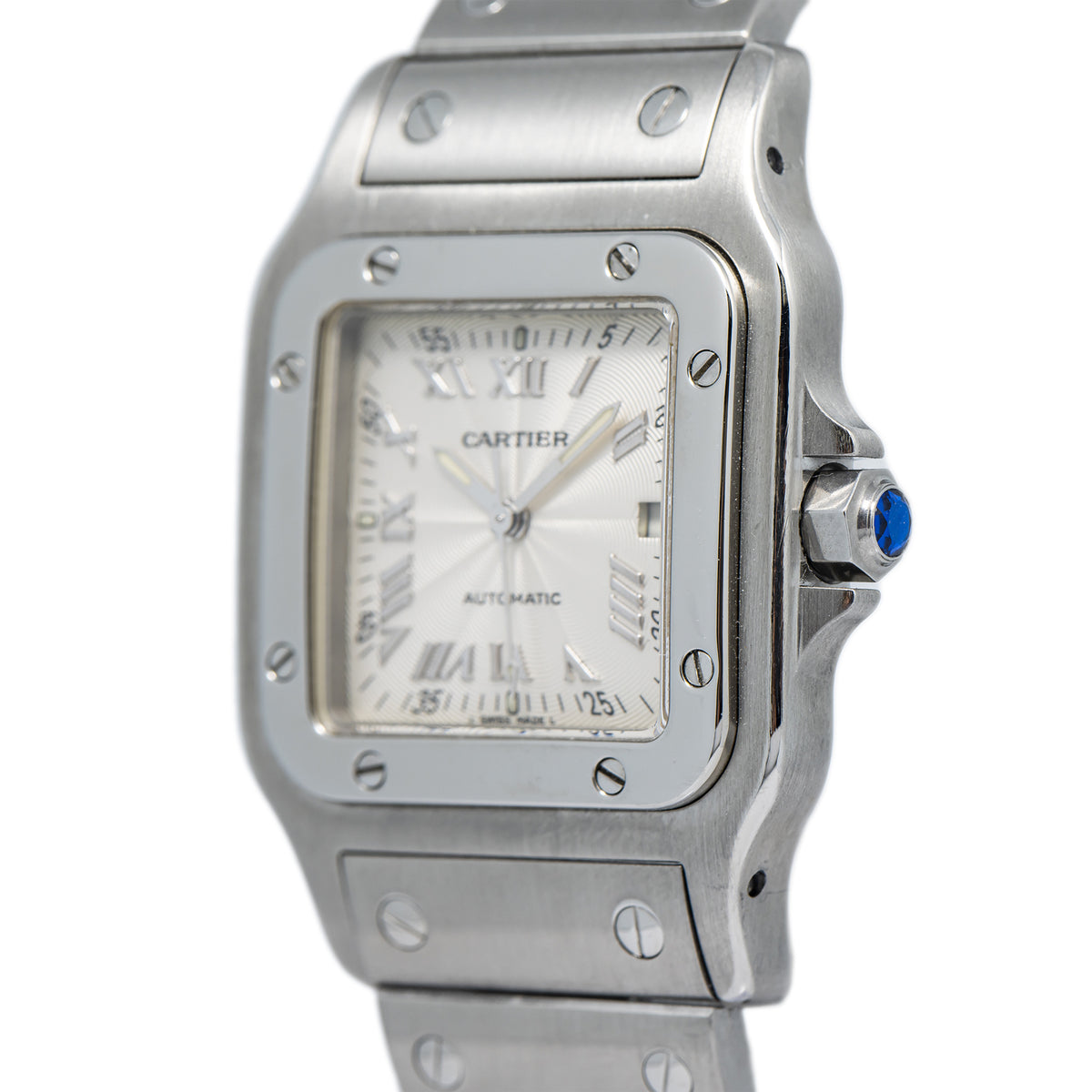 Cartier Santos Galbee 2319 W20040D6 Silver Dial Hidden Clasp Auto Unisex 29mm