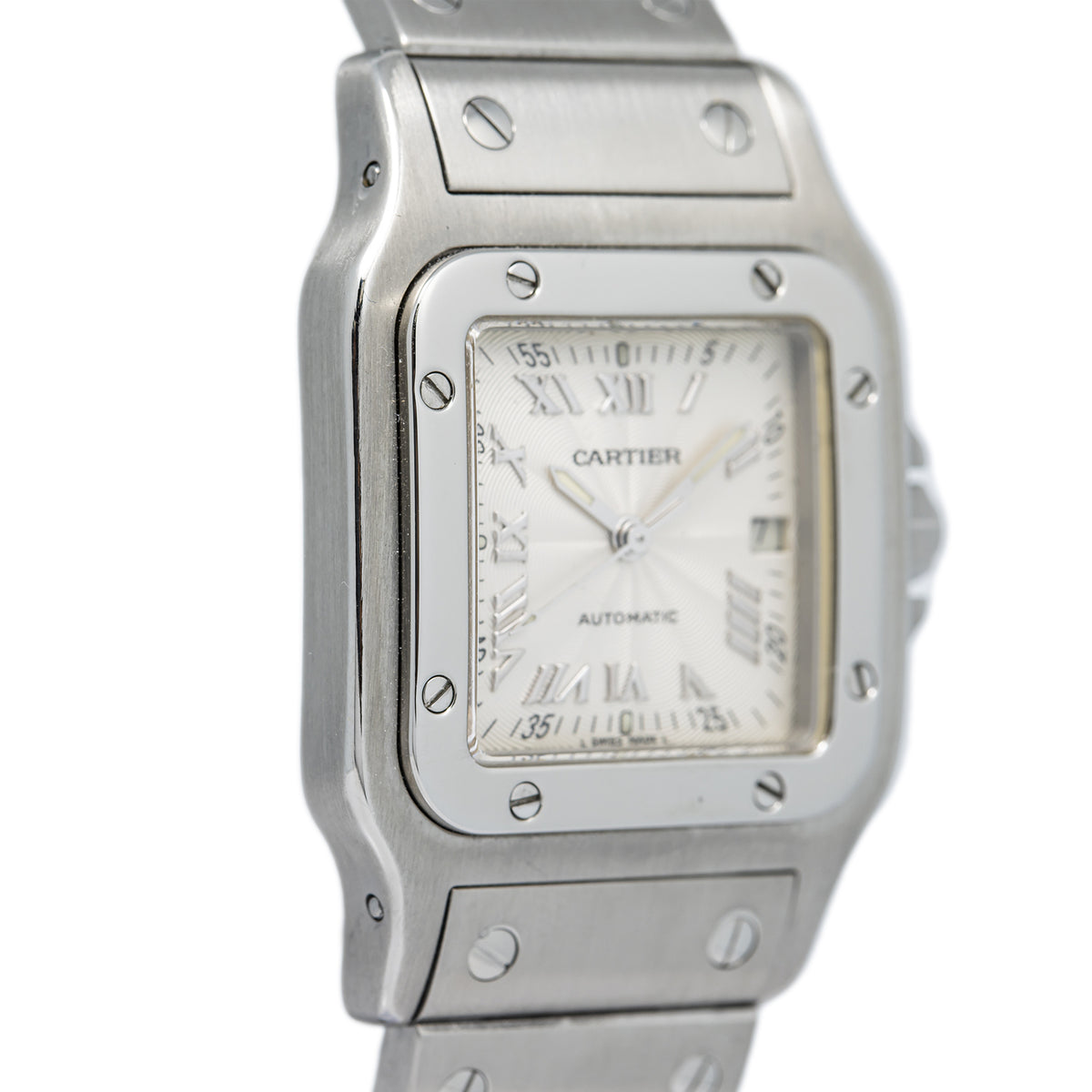 Cartier Santos Galbee 2319 W20040D6 Silver Dial Hidden Clasp Auto Unisex 29mm